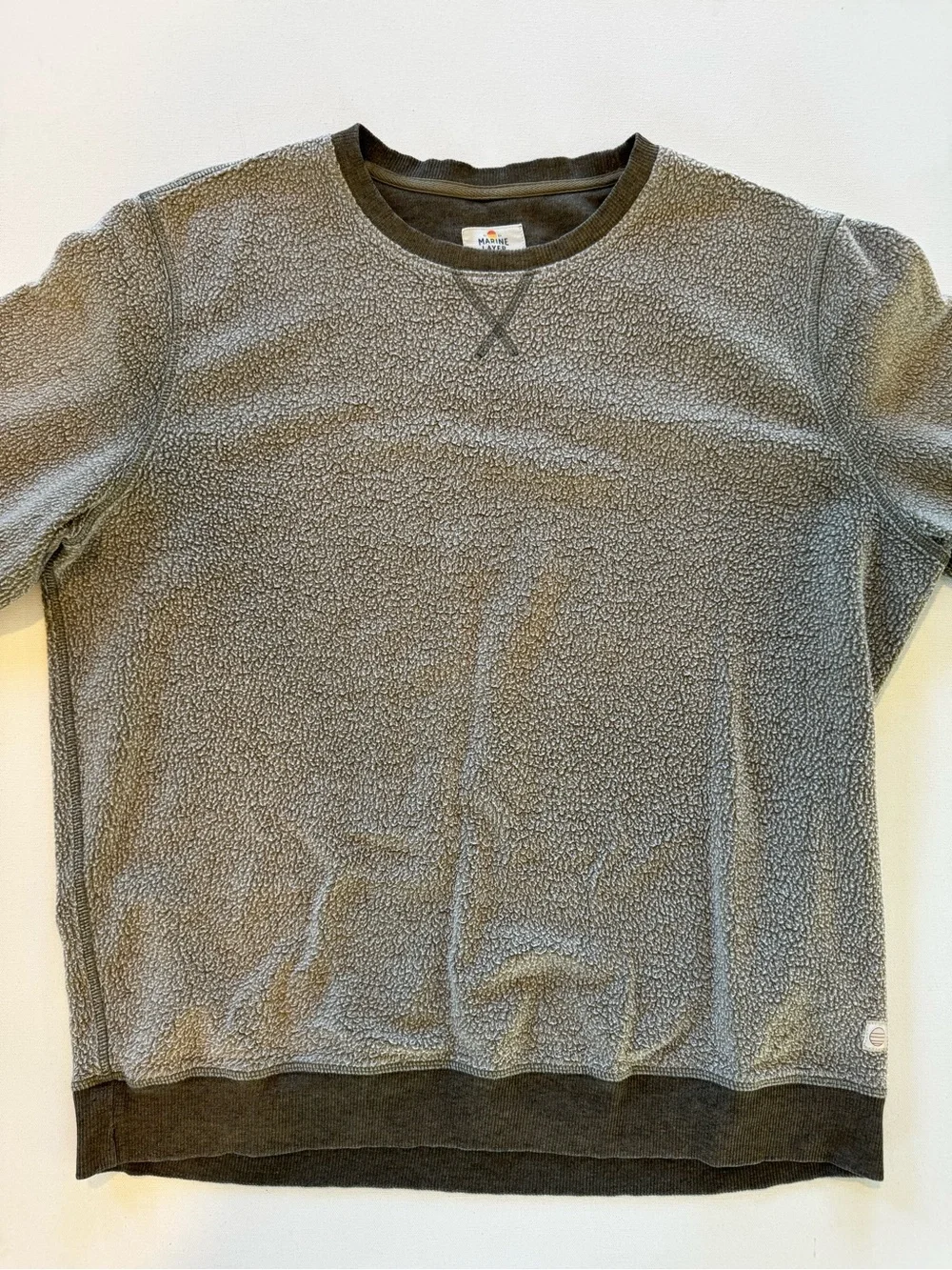 Marine Layer Fleece Out Crew Sweatshirt Men’s XL Muted Green
